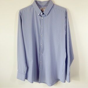 MIZZEN + MAIN Performance Menswear Button Down Blue Gingham Check Size XL